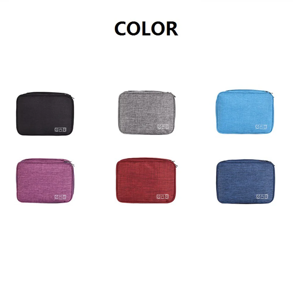 

3-layer Electronics Storage Bag Polyester Multi-functional Organizer Data Cable Storage Case Bag 28219 cm