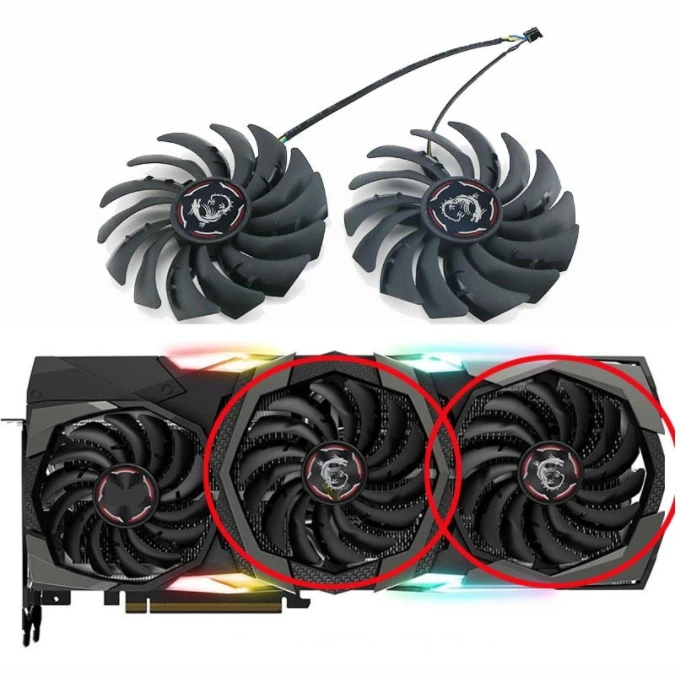 PLD09210S12HH PLD10010S12HH 12 В постоянного тока для MSI RTX 2070 2080 SUPER Ti GAMING X TRIO вентилятор