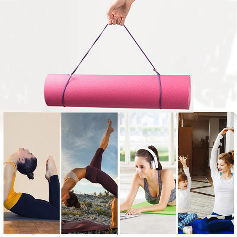 

TPE Yoga Mat with Position Lines 183*61*0.6cm Non-slip Yoga Cushion Environmental Yoga Pad for Sport Fitness Gym Bodybuilding