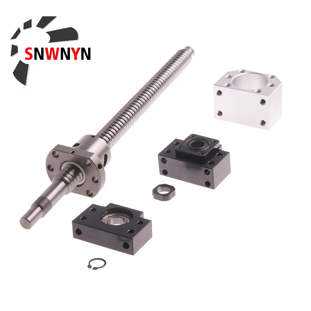 

SFU2005 20mm Ballscrew 300/400/500/600/800/1000/1300/1500mm Rolled Ball Screw With Nut +BK/BF15+DSG20H Housing Set For CNC Parts