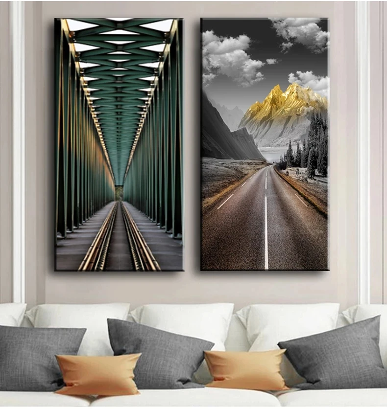 Абстрактный пейзаж пространства геометрии холст живопись стены искусства постеры печати картин для гостиной дом Cuadros декор на.