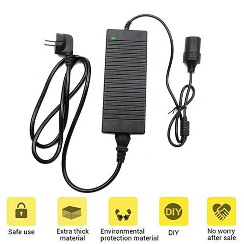 

Car Power Adapter Car Charger 10A DIY Safe Use 12V 120W AC to DC EU Cigarette Lighter Connector Extra thick material 1PCS