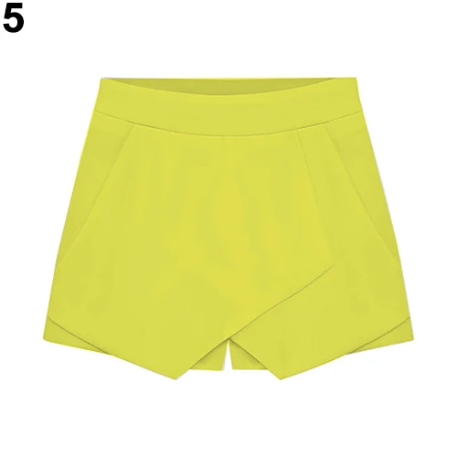 

Women's Summer Sexy Casual Asymmetrical Front Candy Color Tulip Skort Shorts For Women