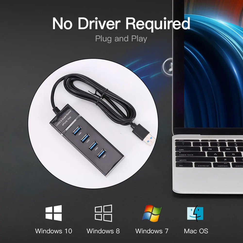 4 порт usb хаб скорость передачи данных до 5 Гбит/с USB3.0 высокоскоростной