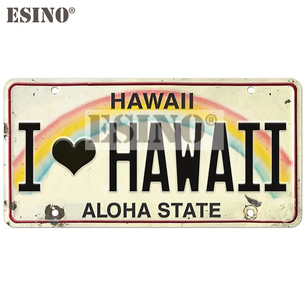 Автостайлинг креативный винтажный I Love Гавайская Лицензия Aloha State наклейка на