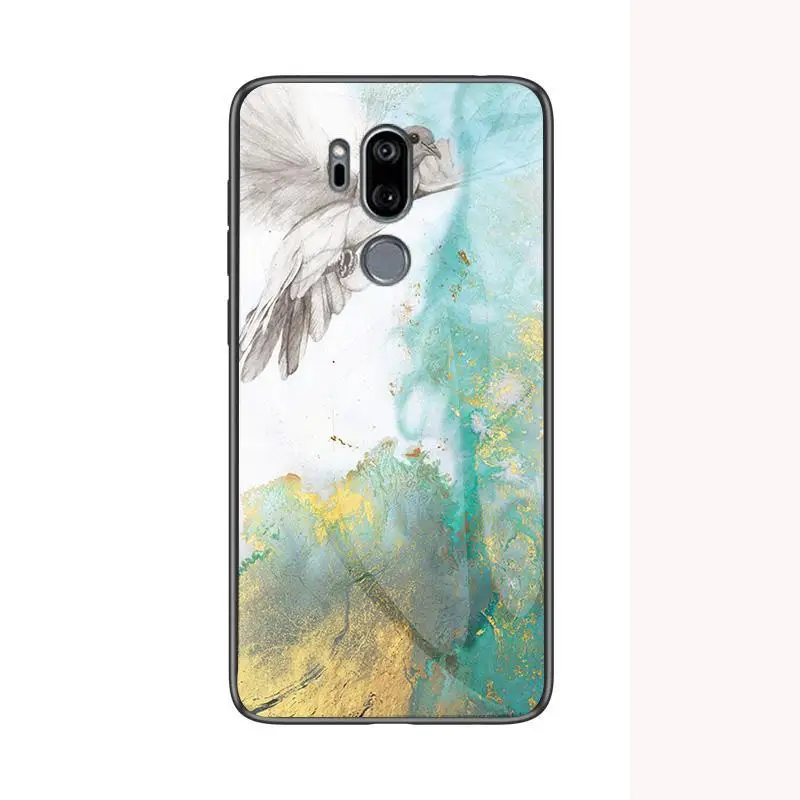2 Для LG G7 ThinQ чехол стекло задняя Жесткая Крышка для телефона чехол для Funda LG G7 LGG7 чехол G710 мягкий TPU бампер закаленный для LG G 7 6,1'' - Цвет: 2