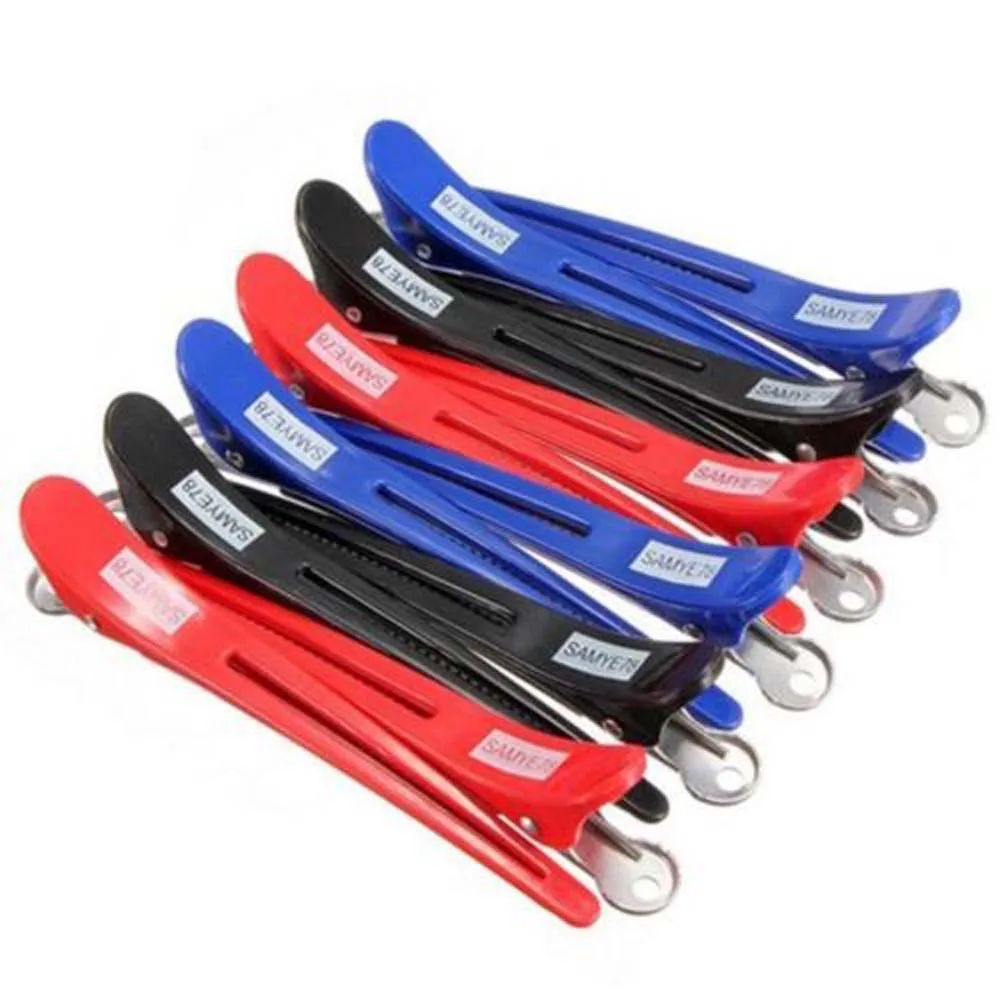 

New 1pc Hairdressing Tool Duckbill Clip Aluminum Plastic Clips Clamps Salon Barber Hairstyle Tools Set Random Color