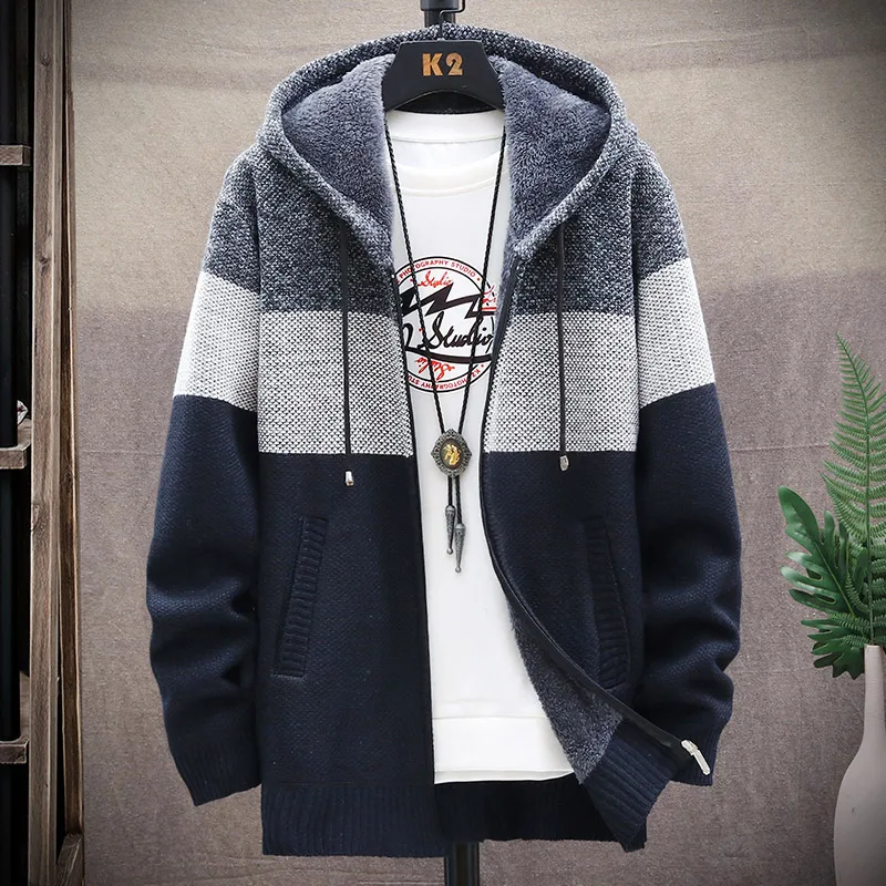 2021 Cardigan Jacket Men Autumn Winter Men Warm Sweater Coat Men Knitted Sweater Solid Cardigan Jackets Man Casual Mens Clothing