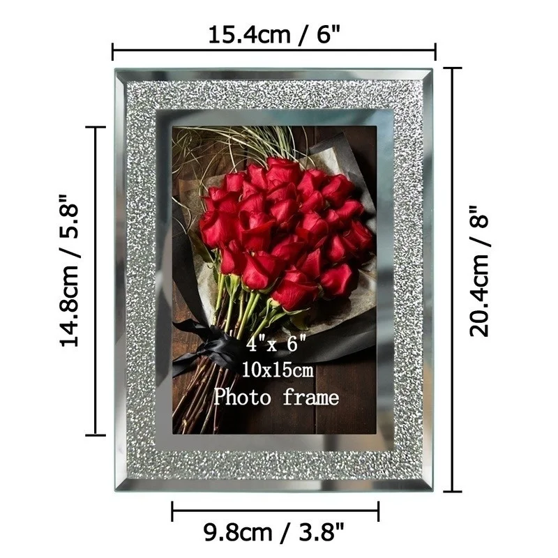 

Giftgarden 4x6" Glass Frames with Silver Side Picture Frame Sets Home DecorTable Ornaments, Set of 2Pcs