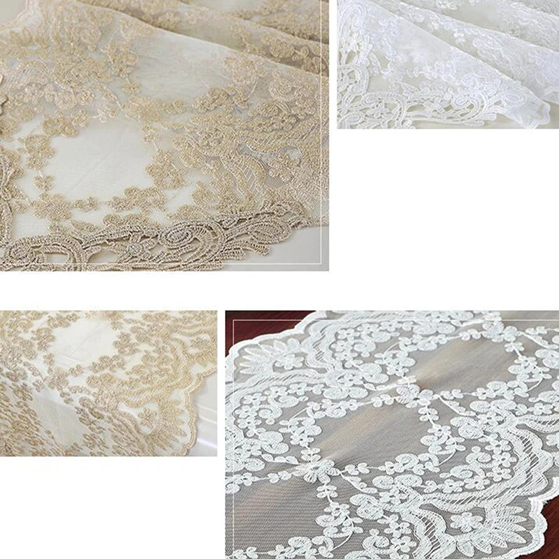 Белая/Золотая винтажная скатерть кружевная Декоративная Обложка для обеденного