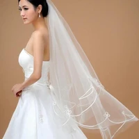 tulle wedding veils ribbon edge bridal accessories white ivory wedding veils 2023