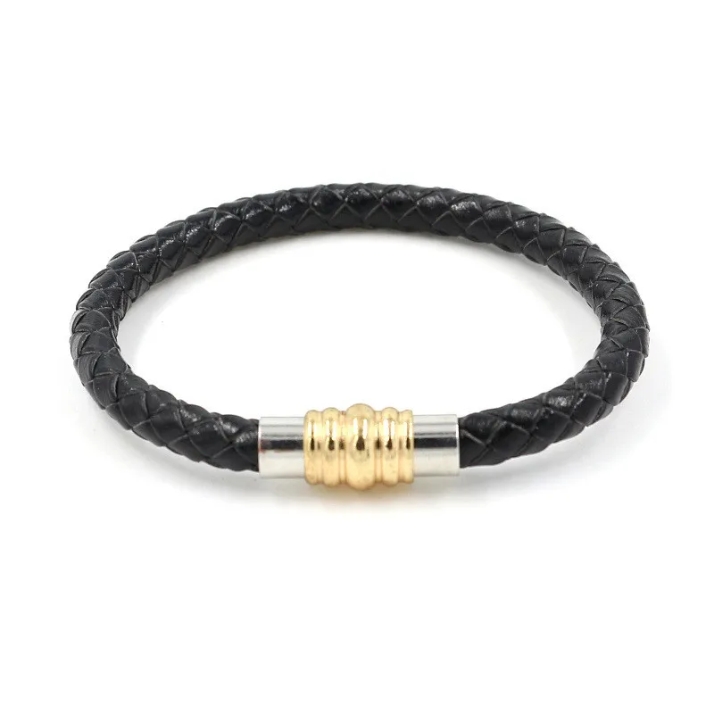 2019 модный мужской черный кожаный браслет Дружба Браслеты и браслеты Hombre подвеска