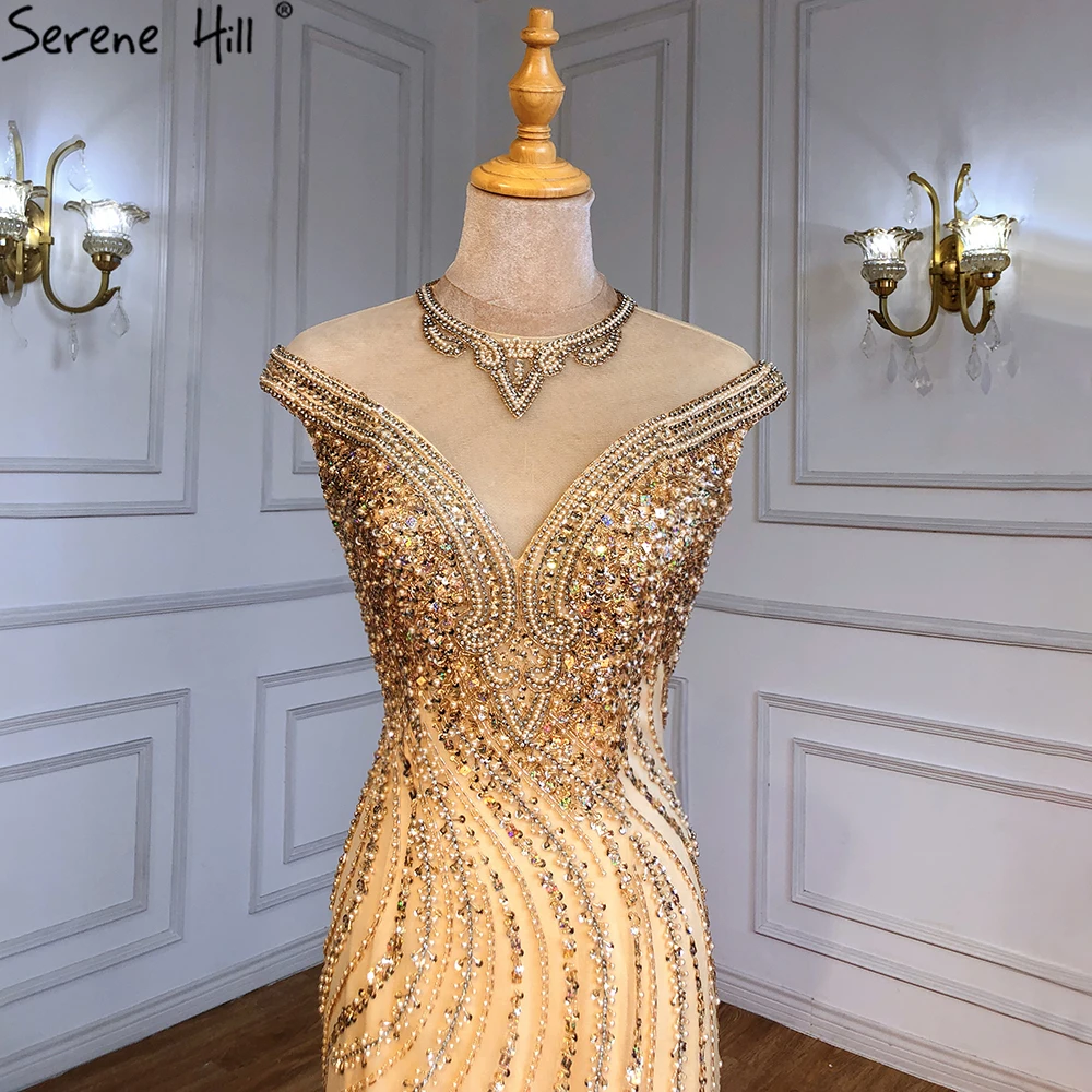 Extreme Luxury Sexy Sparkly Tulle Evening Dresses Crystal Sequined Mermaid Elegant Gowns 2022 Real Photo LA6114 | Свадьбы и