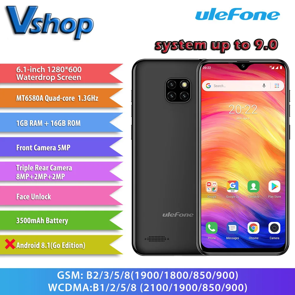 Смартфон Ulefone Note 7 на Android 6 1 четыре ядра экран 9 0 дюйма Гб + 16 Гб|Смартфоны| |