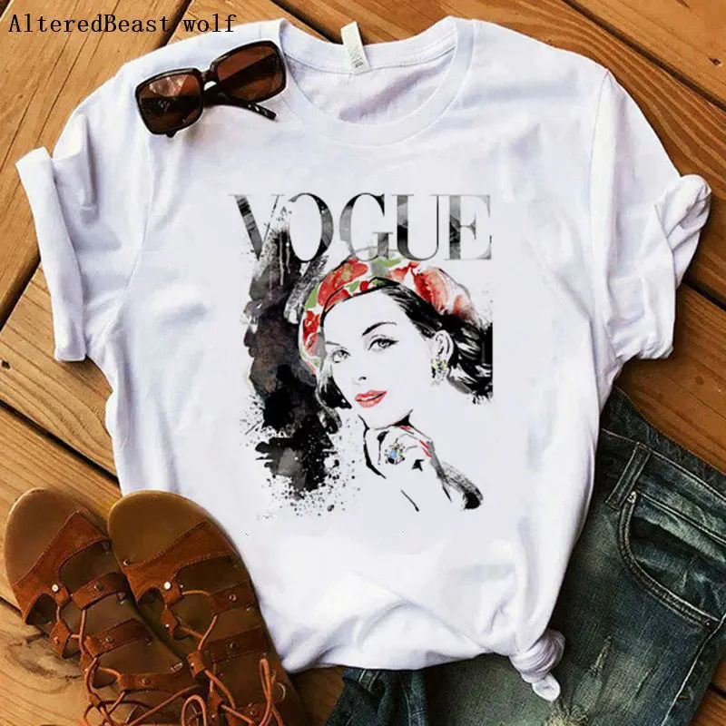 

Vogue t shirt women harajuku casual t shirt kawaii streetwear women new summer tee shirt femme short sleeve fashion tops tee