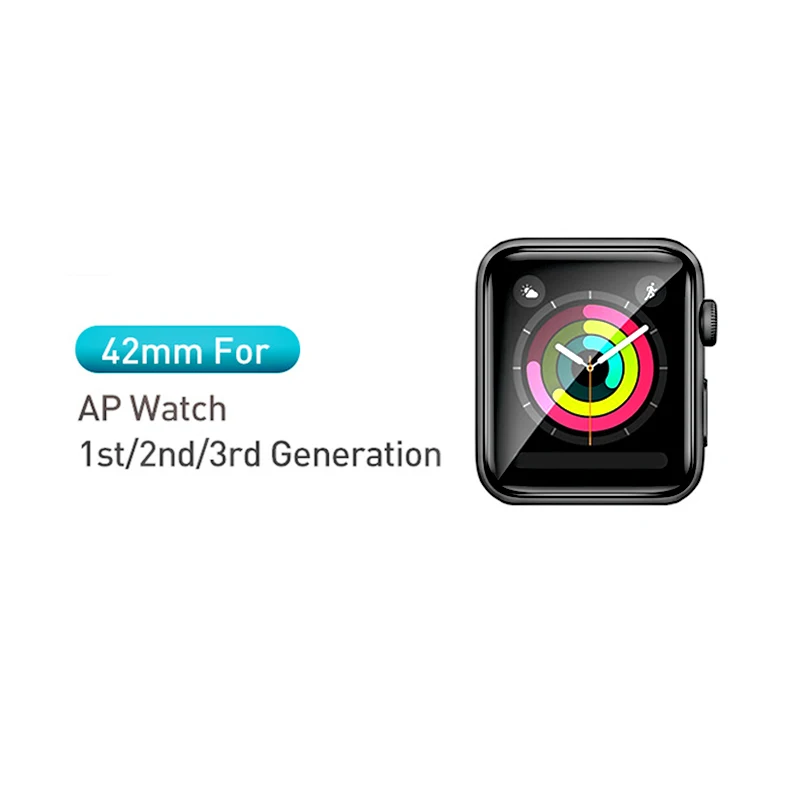 42mm for iWatch 123 Мягкое закаленное стекло Baseus 0,2 мм для iWatch 4 40 44 мм 3D изогнутое полное покрытие Защитная пленка для iWatch 3 2 1 38 42 мм стекло - Цвет: 42mm for iWatch 123