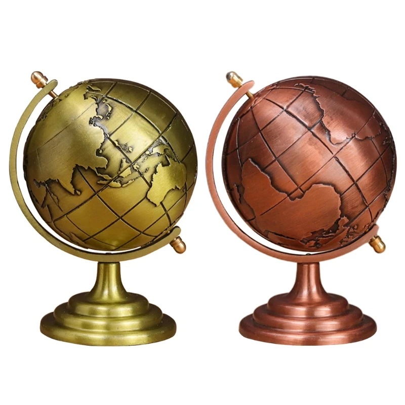 

K5DC винтажный металлический шар Железный искусство антикварный Ретро вращающийся земли географии мир Глобус модель с базой образовательно...