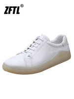 zftl mens casual shoes trend white sports sneakers student sports shoes mens loafers shoes tendon soles genuine leather brand
