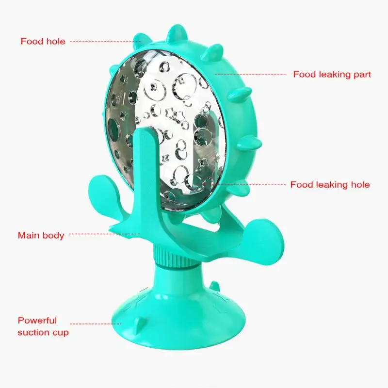 

Dog Feeding Pet Bowl Feeder Pet Toys Tickle Cats Slow Feeders Windmill Wheel Shaped Pet Interactive Toys Pet Supplies Durable