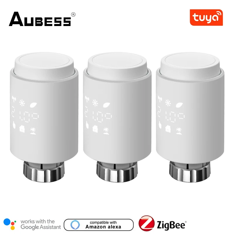 

Smart Radiator Valve Actuator Connected Thermostatic Tuya Zigbee3.0 Thermostat Programmable Thermostat Support Alexa Google Home