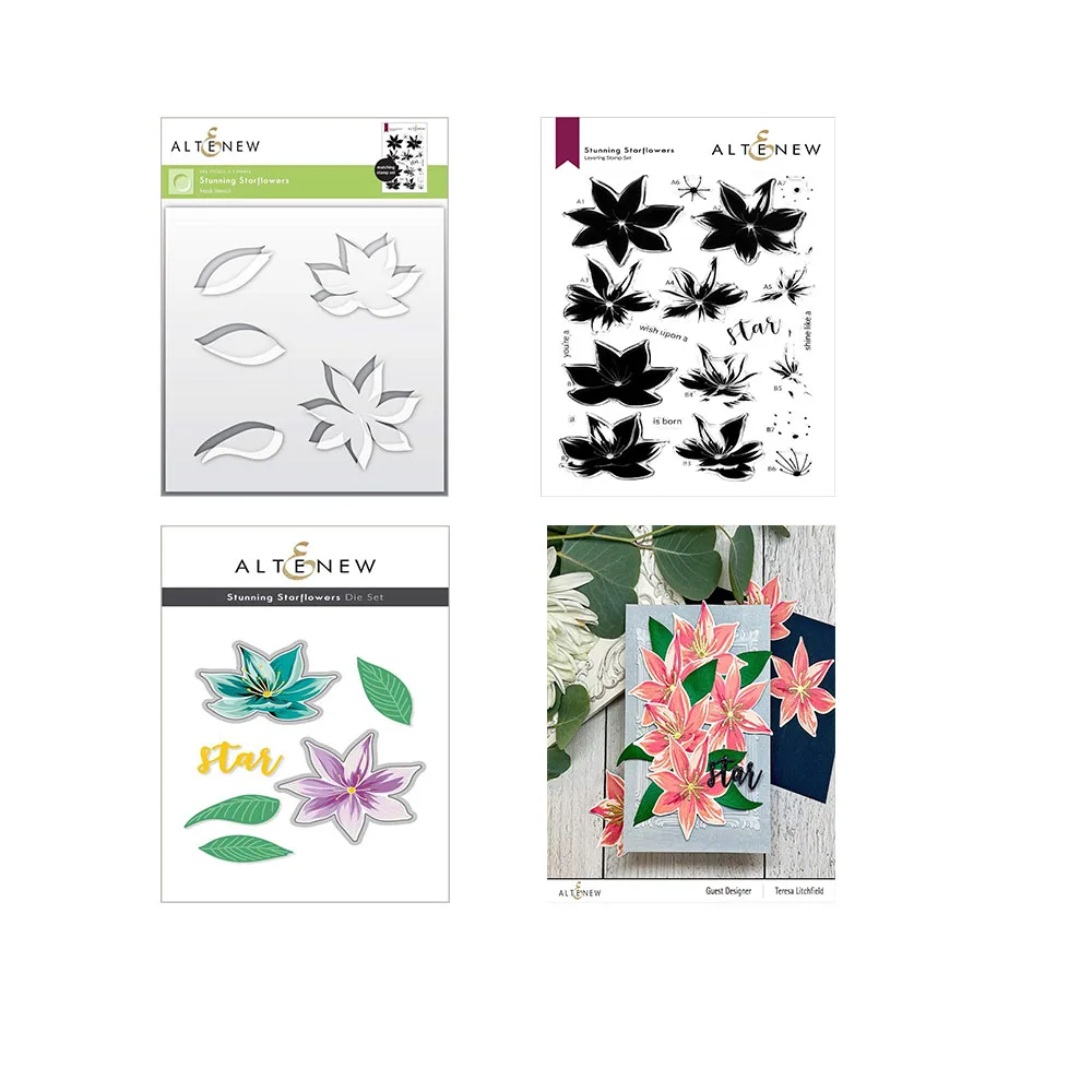 

Stunning Starflowers Metal Cutting Dies and Stamps Diy Scrapbooking Card Stencil Paper Cards Handmade Album Stamp Die Sheets
