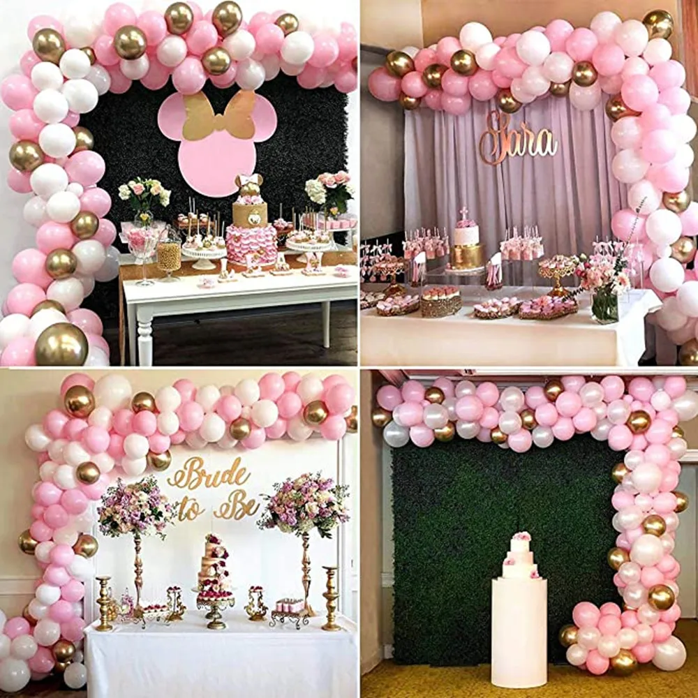 

Rose Gold Balloon Arch Garland Kit Clear Premium Latex Balloons Wedding Bridal Baby Shower Birthday Bachelorett Party Decor