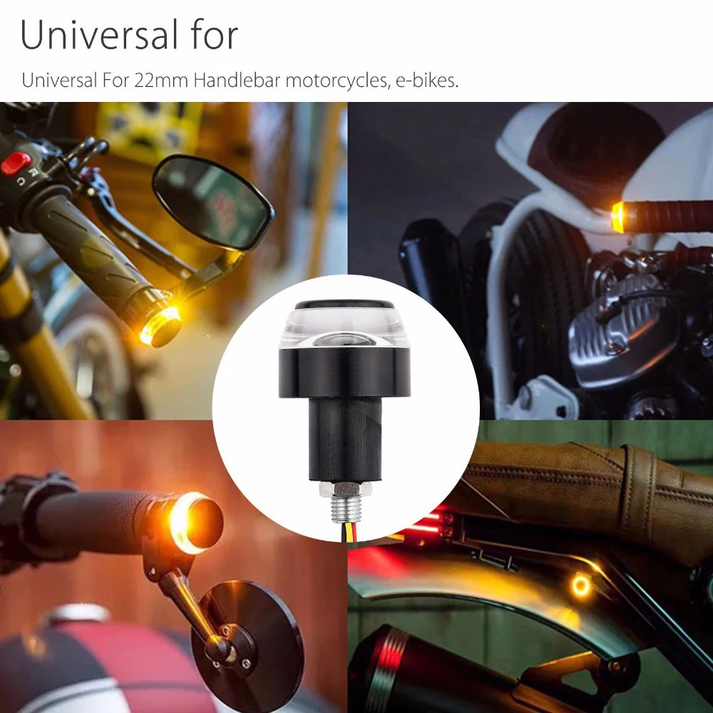 

Motorcycle LED Hand Light LampTurn Signal DC 12V White Yellow Blue Red Flasher Moto Handle Grip Blinker Side Marker Hand Lamp