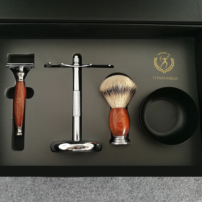 Титан Парикмахерская бритвенная щетка барсук для волос набор мыла | Красота и