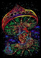 mushroom tapestry psychedelic poster tapestry art uniqued custom fluorescent