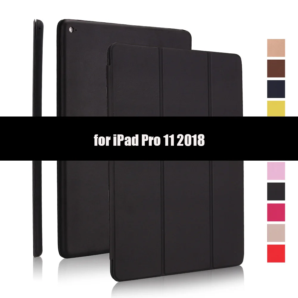 Black-3 Ультратонкий умный чехол для iPad Pro 12,9, складной чехол-книжка из искусственной кожи s для iPad Pro 12,9 Pro 11 12,9 - Цвет: Black-3