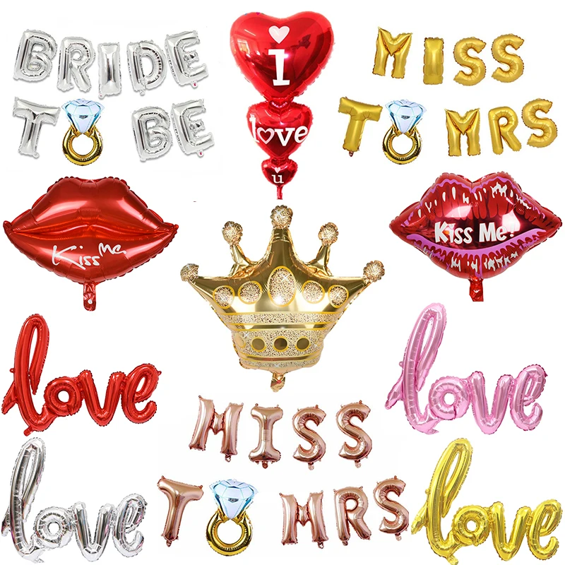 

Valentine I Love You Heart-shaped Kiss Me Lips Foil Balloon Happy Foreve Car Shaped Balloons Engagement Wedding Event Decoration