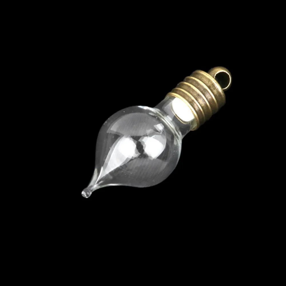 

10pcs Waterdrop Shaped Mini Glass Wish Bottles Jars with Cap (Clear)