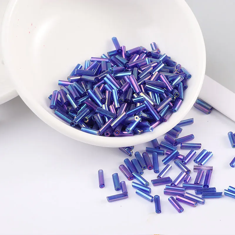 400 шт. стеклянные тюбики бусины 2*6 мм Серебряное ядро чешское стекло бисер вышивка