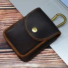 Сумка поясная мужская из воловьей кожи, с отделением для монет и сигарет