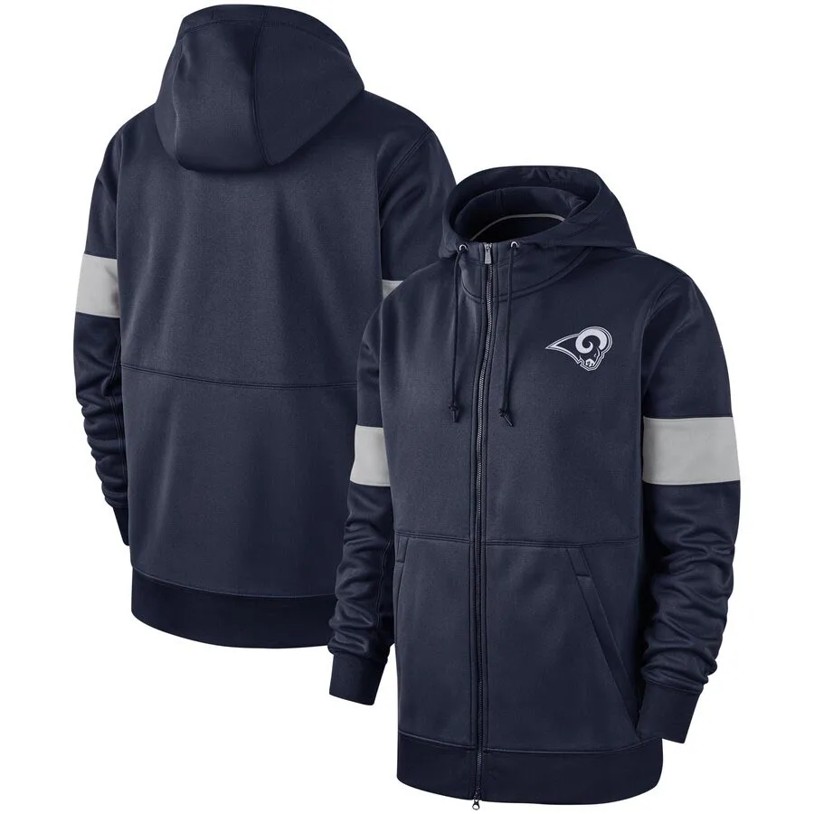 

Los Angeles Sideline Performance Rams Men Full-Zip Navy Hoodie