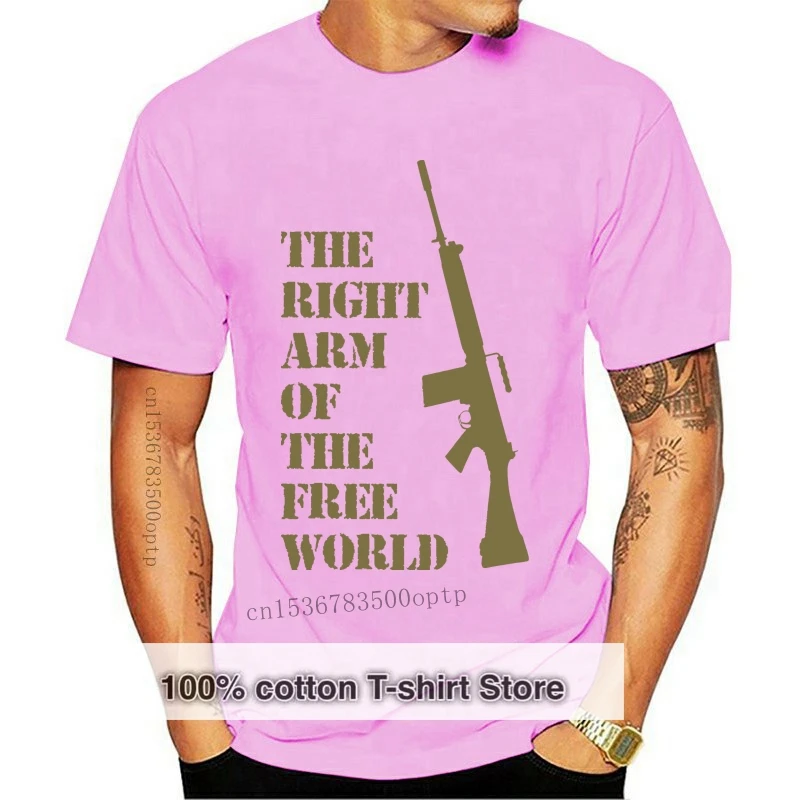 

Футболка мужская с надписью «The right arm of the free world», 7,62 мм