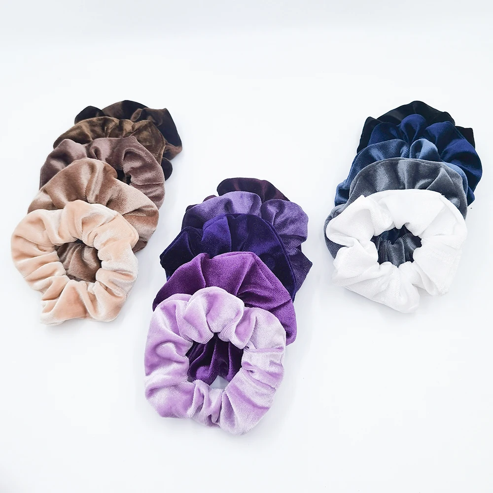 hair clip ins 5PCS/Set Velvet Scrunchies Elastic Rubber Hair Bands Women Girls Soft Solid Headbands Ponytail Holder Hair Rope Tie Accessories hair ties for women