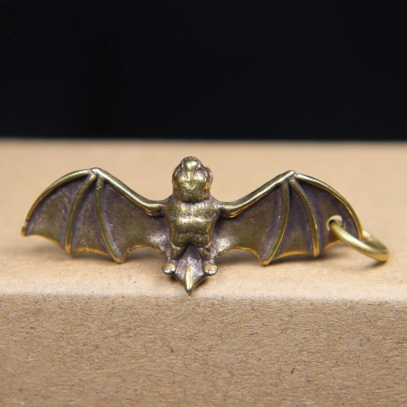 Мини-подвески в виде летучей мыши латунные Брелоки-статуэтки