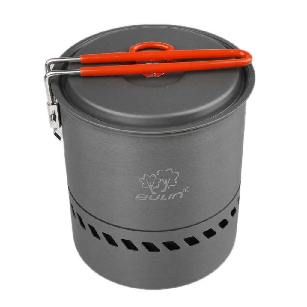 

Outdoor Camping Cookware Backpacking Cooking Picnic Heat Exchanger Pot 1.5L