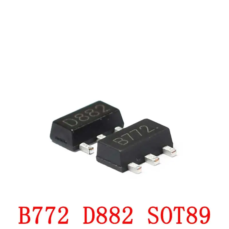 

ТРАНЗИСТОР B772 D882 2SB772 2SD882 SMD, транзистор SOT89, 100 шт.