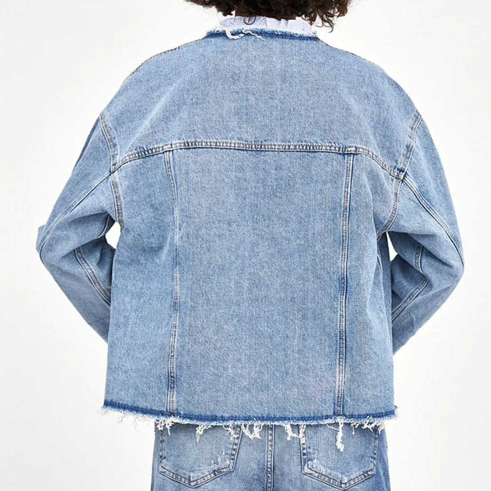 

Jacket Women Casual Jacket Women Long Sleeve Solid Fashion Denim Coats Elegant Autumn Outwear Street Ladies Streetwear