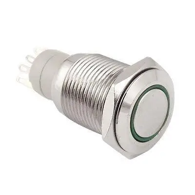 16 мм самоблокирующийся 12 в зеленый пилот светодиодный нержавеющий кнопочный