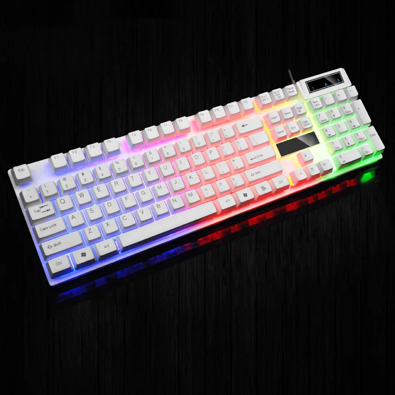 

Gaming Keyboard 104 Keys Mechanical Fell Wired USB Keyboards RGB LED Backlit for Overwatch LOL NC99