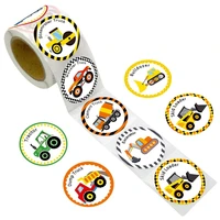500 pcs childrens toy truck stickers roll 1 inch for kids reward stickers teacher encouragement children stationery stickers
