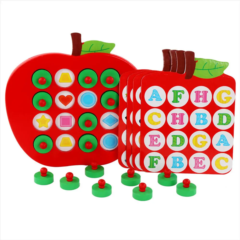 

Montessori Early Education Toys Kids Wooden Apple Memory Matching Chess Game for Children kids Matching and cognition Toy Gifts