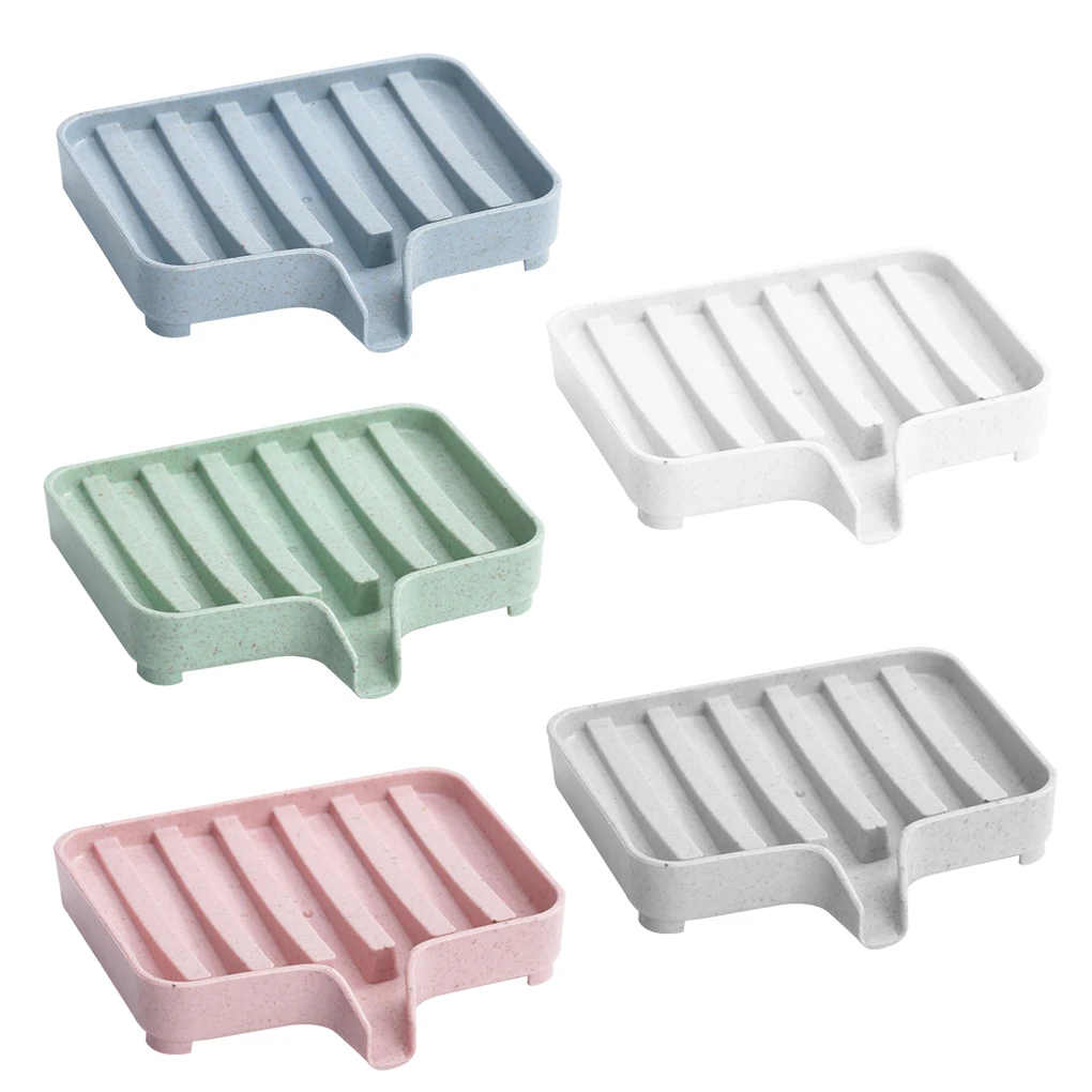 

Bathroom Soap Dish Bath Storage Box Drain Tray Holder Soaps Holder For Bathroom Toilet Kitchen Rack Cases Supplies Gadgets 1pcs