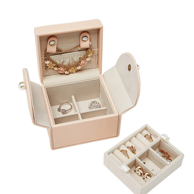 Fashion Travel Magnet Dark Buckle Jewelry Storage Box Nail Ring Earrings Organizer Bracelet Watch Collection Case Accessories