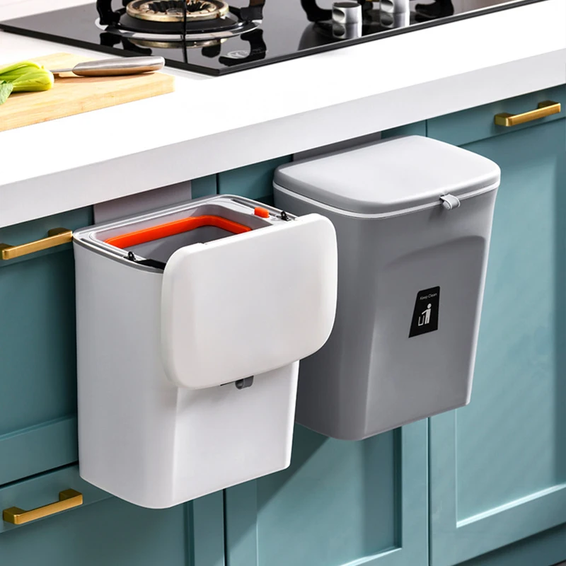 

2Style Product Foldable Kitchen Trash Can Kitchen Cabinet Trash Can Door Hanging Trash Can Car Trash Can Garbage Waste Storage