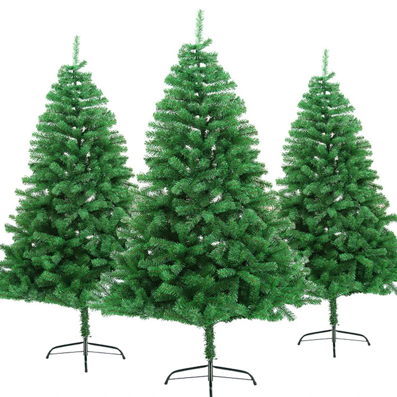 

2021 Christmas Decorations Pvc Christmas Tree Hotel store Xmas Artificial Tree Decoration green thick leaves Gift for festival