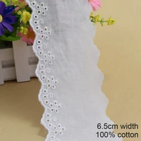 10yards 6 5cm width 100 cotton embroid lace sewing ribbon guipure trim fabric diy craft supply wedding accessories lace3231